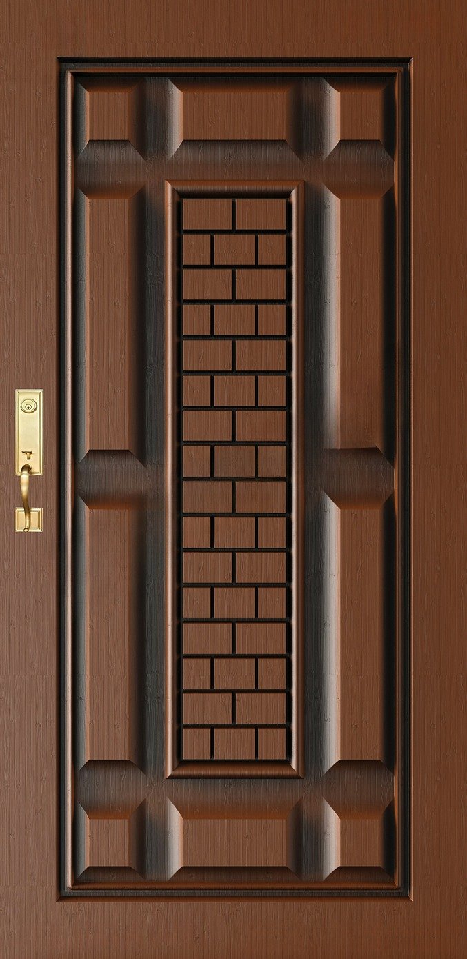 Doors - SKY-97 Geometric Brick Pattern Panel Door 3D Model